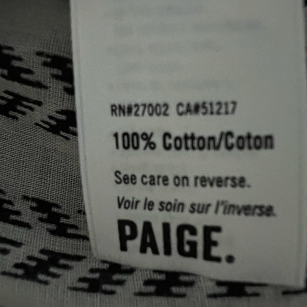 Paige Braylee Long Sleeve 100% Cotton Top Size XS - Picture 2 of 6